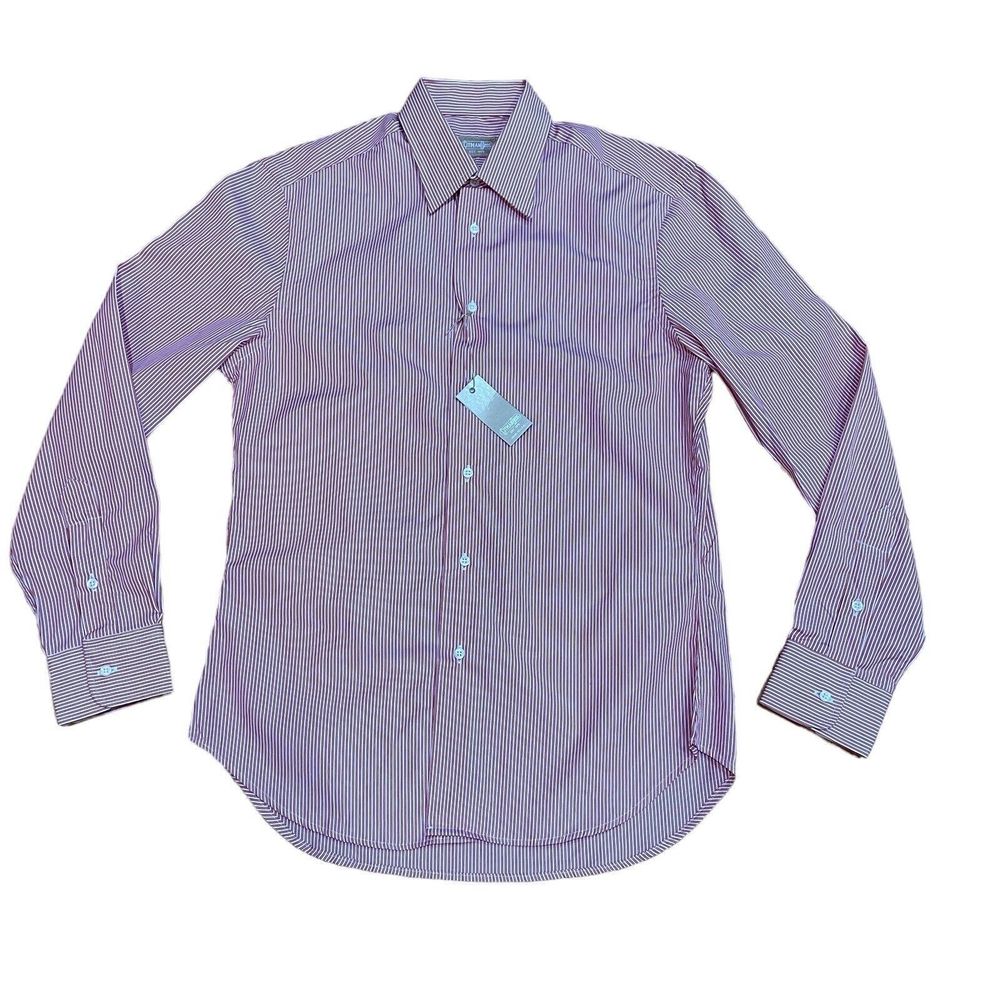 Gitman Brothers Marina Stripe Button Up Shirt Size 15 x 33 Made in USA NEW TAG